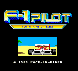 F-1 Pilot: You're King of Kings title screen for PC Engine